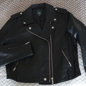 Wild and fable faux leather moto jacket